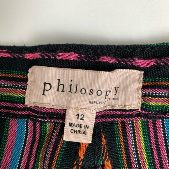 PHILOSOPHY Striped Frayed Hem Shorts Multi Coloured  size 12 - Picture 3 of 6